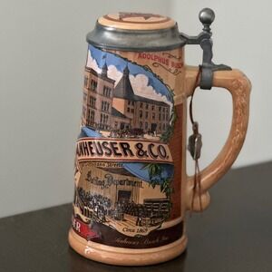Anheuser-Busch Budweiser Classic‎ Lidded Beer Stein 1990 Made in West Germany